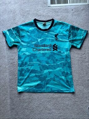 Liverpool Teal and Black Standard Chartered Soccer Jersey